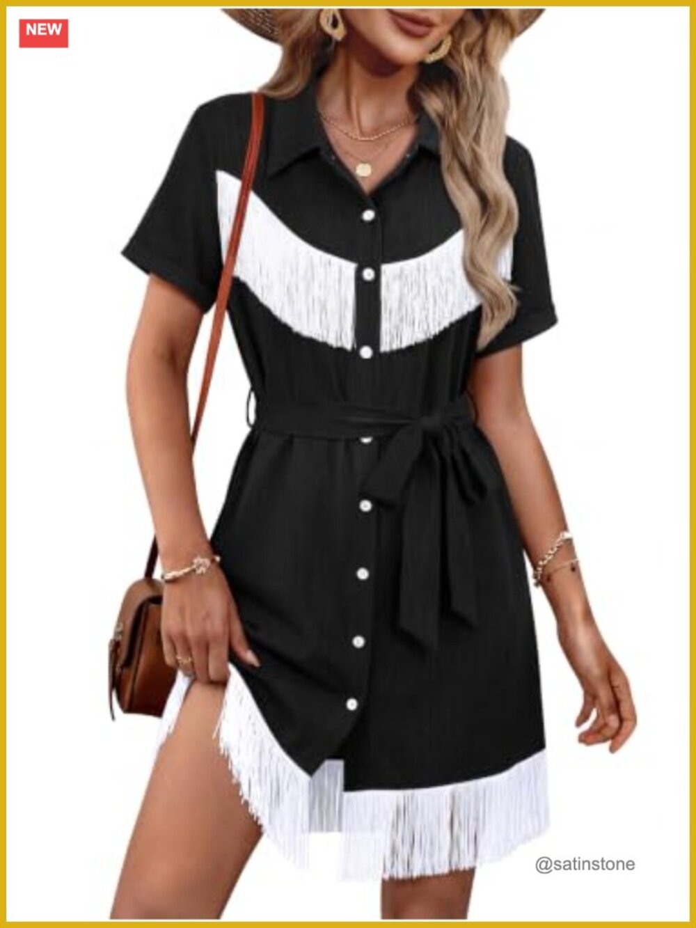 Western Cowgirl Fringe Dress Country Concert Rodeo Button Up